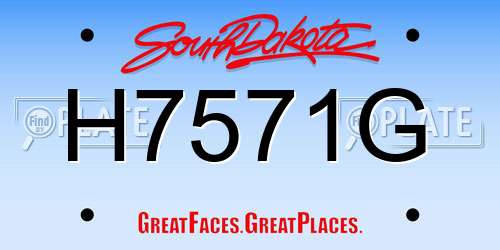 H7571G South Dakota License Plate