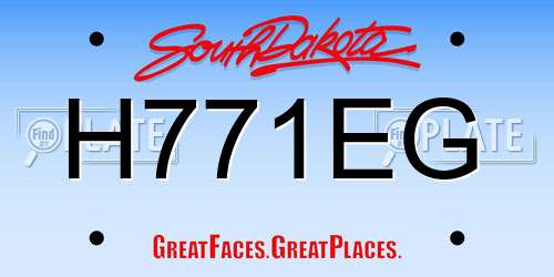 H771EG South Dakota License Plate