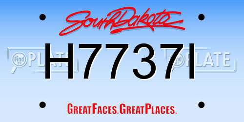H7737I South Dakota License Plate