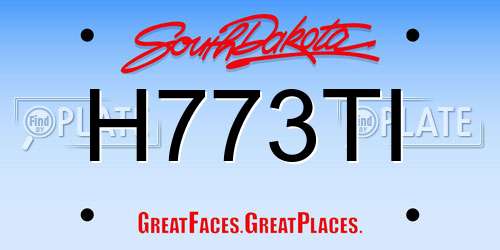 H773TI South Dakota License Plate
