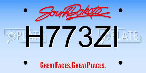 H773ZI South Dakota License Plate