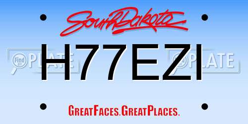 H77EZI South Dakota License Plate