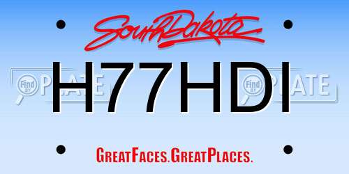 H77HDI South Dakota License Plate
