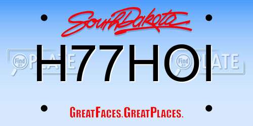 H77HOI South Dakota License Plate