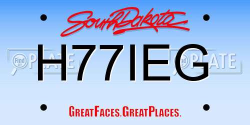 H77IEG South Dakota License Plate