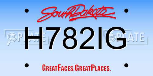 H782IG South Dakota License Plate
