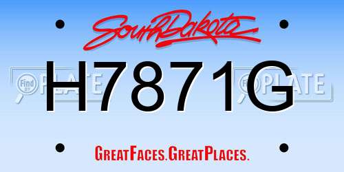H7871G South Dakota License Plate