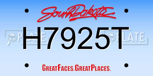 H7925T South Dakota License Plate