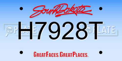 H7928T South Dakota License Plate
