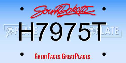 H7975T South Dakota License Plate