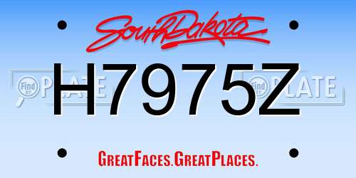 H7975Z South Dakota License Plate