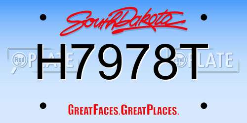 H7978T South Dakota License Plate