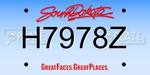 H7978Z South Dakota License Plate