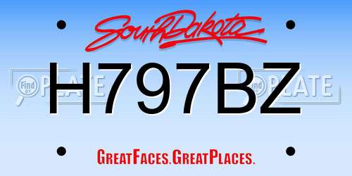 H797BZ South Dakota License Plate
