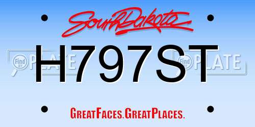 H797ST South Dakota License Plate