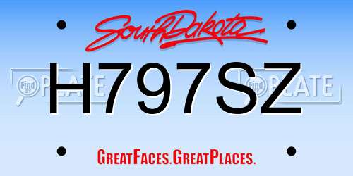 H797SZ South Dakota License Plate