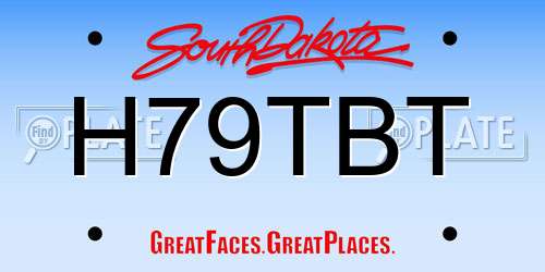 H79TBT South Dakota License Plate