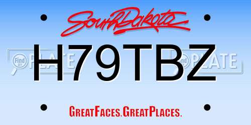 H79TBZ South Dakota License Plate