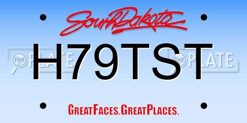 H79TST South Dakota License Plate