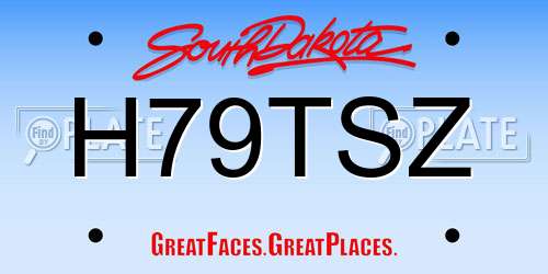 H79TSZ South Dakota License Plate