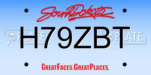 H79ZBT South Dakota License Plate