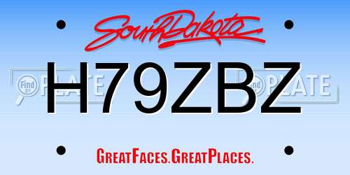 H79ZBZ South Dakota License Plate