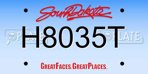 H8035T South Dakota License Plate