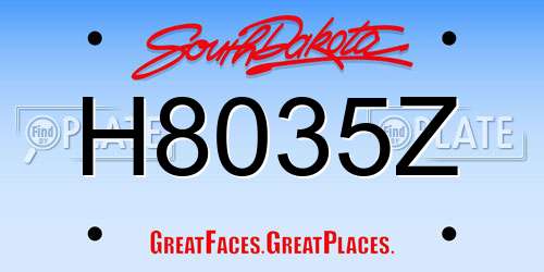 H8035Z South Dakota License Plate