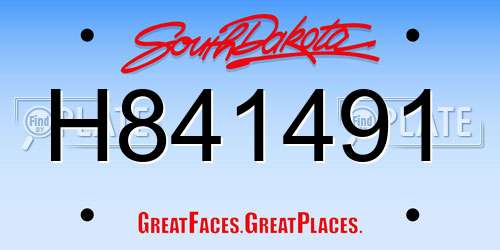 H841491 South Dakota License Plate