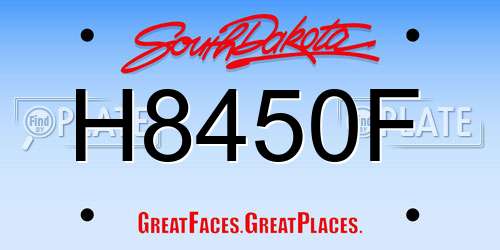 H8450F South Dakota License Plate