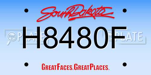 H8480F South Dakota License Plate
