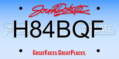 H84BQF South Dakota License Plate