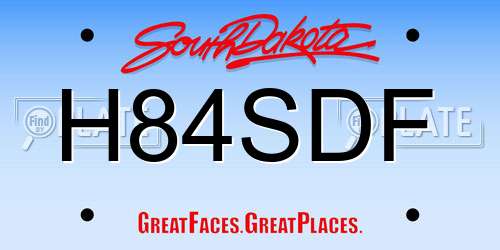 H84SDF South Dakota License Plate