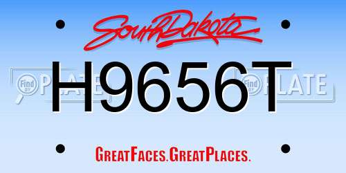 H9656T South Dakota License Plate