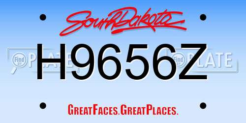 H9656Z South Dakota License Plate