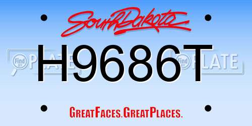 H9686T South Dakota License Plate