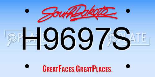 H9697S South Dakota License Plate