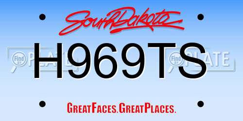 H969TS South Dakota License Plate