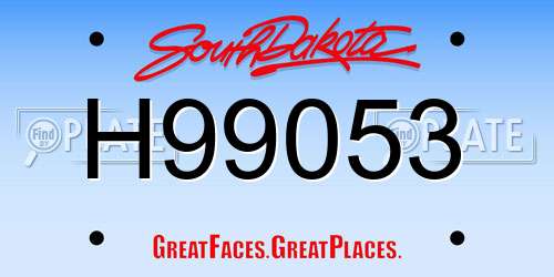H99053 South Dakota License Plate