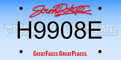 H9908E South Dakota License Plate