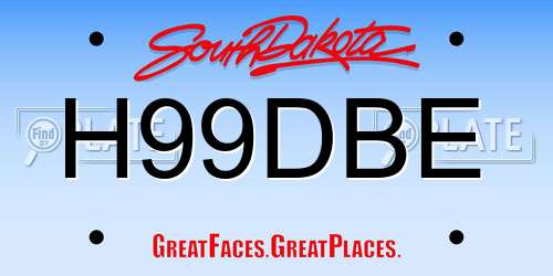 H99DBE South Dakota License Plate