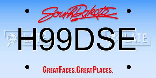 H99DSE South Dakota License Plate