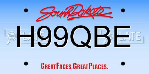 H99QBE South Dakota License Plate