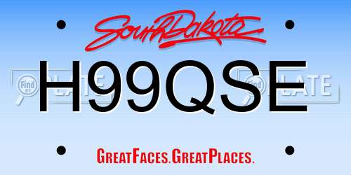 H99QSE South Dakota License Plate