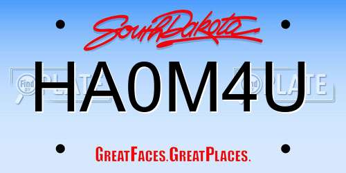HA0M4U South Dakota License Plate