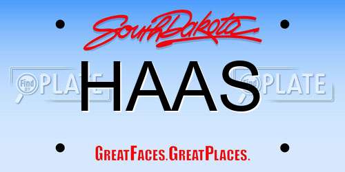 HAAS South Dakota License Plate