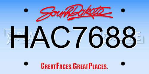 HAC7688 South Dakota License Plate