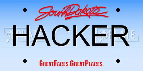 HACKER South Dakota License Plate