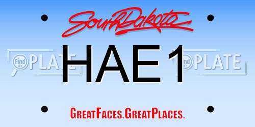 HAE1 South Dakota License Plate