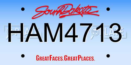 HAM4713 South Dakota License Plate